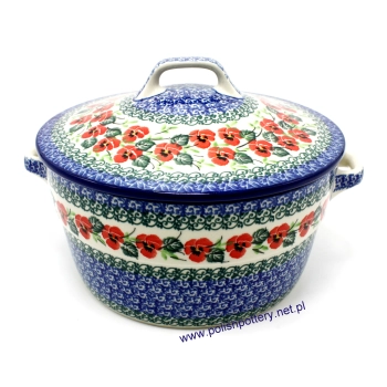 Garnek z pokrywką 2L dek. 2538X Czerwone Bratki